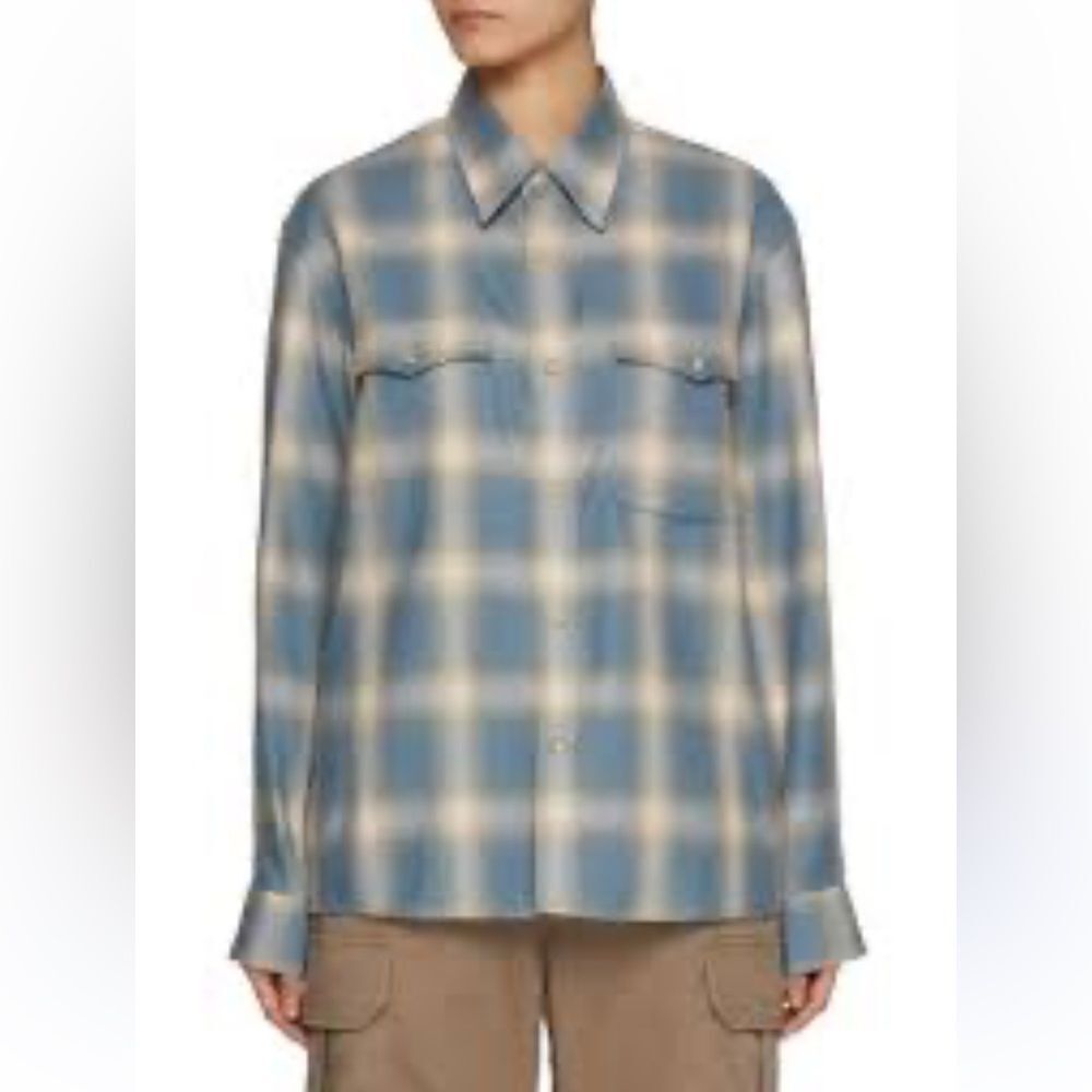 $295 The Kooples NWT Woven Plaid Long Sleeve Shirt